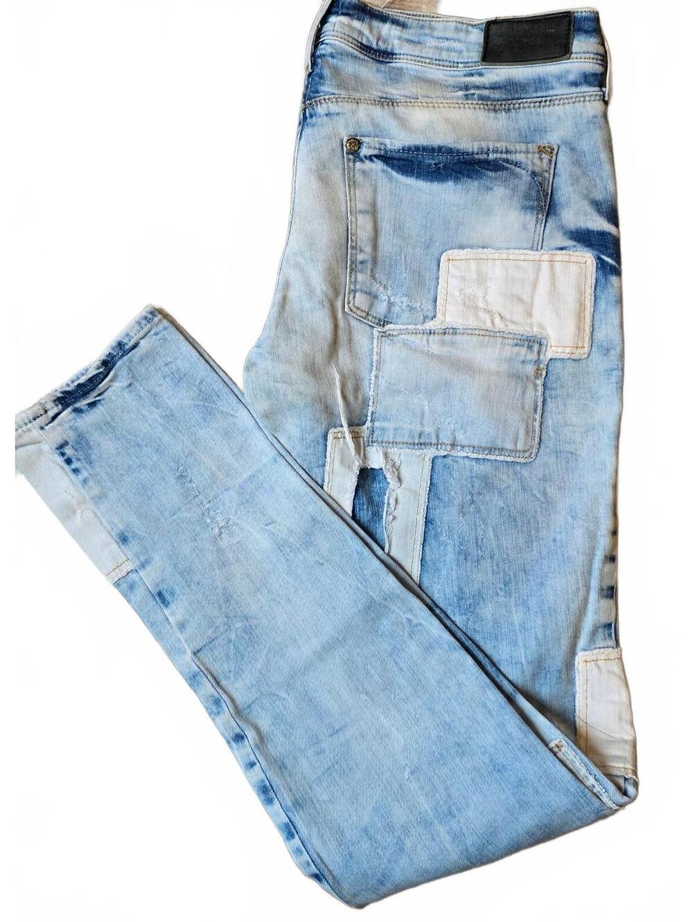 Sz 6/EUR w28 Light Blue SOIN jeans with Patchwork Design